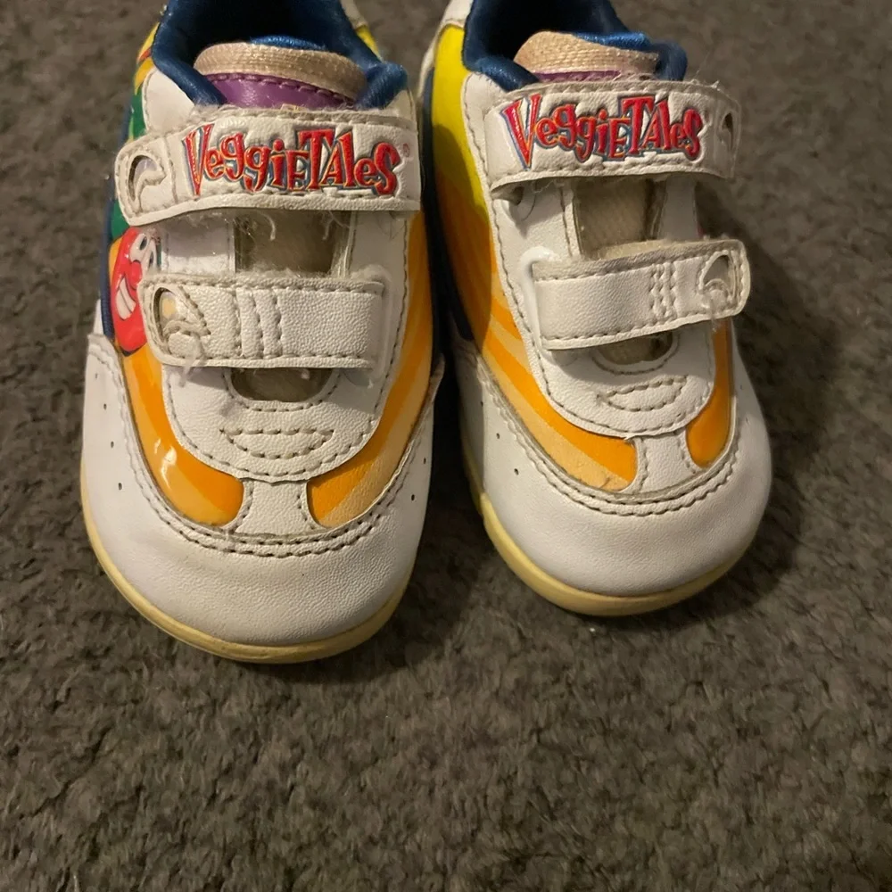 Size 3 2001 Veggie Tales Shoes Kids Toddler Vtg Bob And Larry GUC RARE